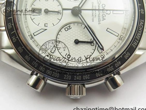 0507 Elegant Speedmaster Racing Master SS HRF 1:1 Best Edition White Dial on SS Bracelet A 7864